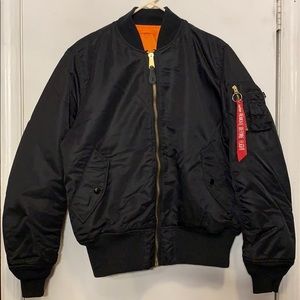 Alpha Industries Black MA-1 Flight Jacket Size M